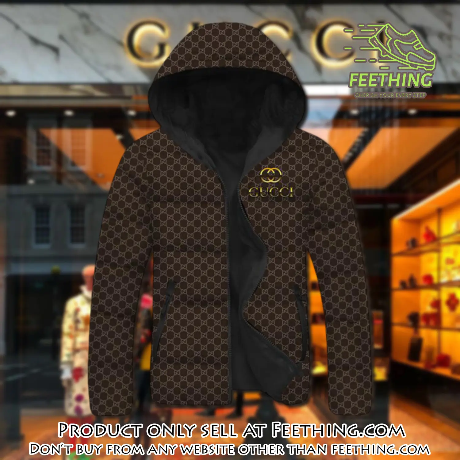 Gucci downfilled coat ultralight down jacket outdoor jacket warm outwear dfj1005 ft5310680